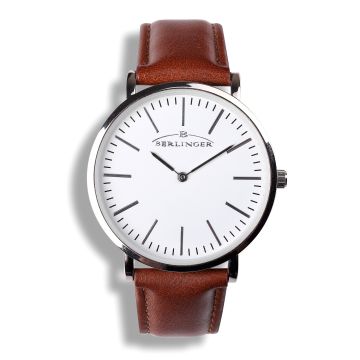 Armbanduhr rund-braun